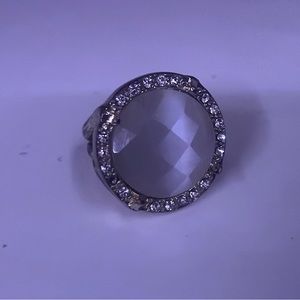 Antique Textured Moonstone Golden Ring - Size 9